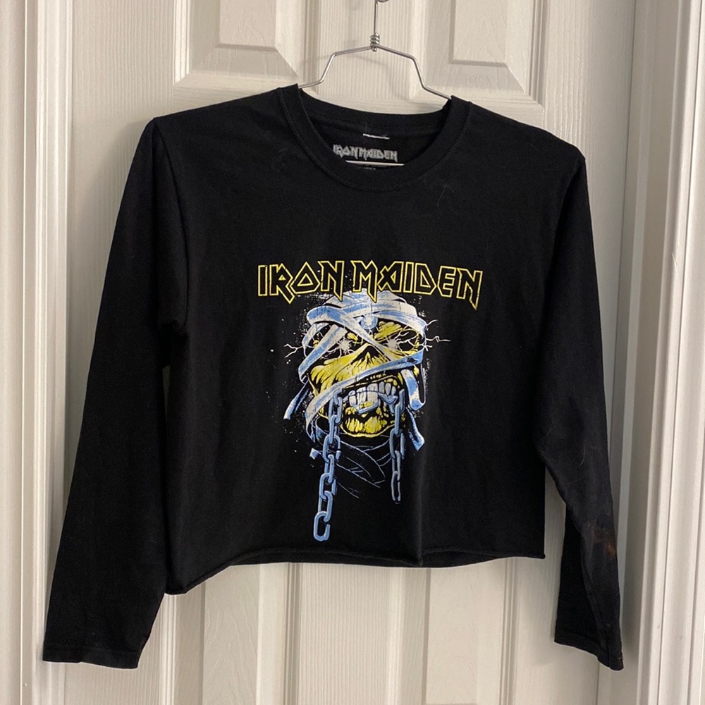 Iron Maiden long sleeve crop top